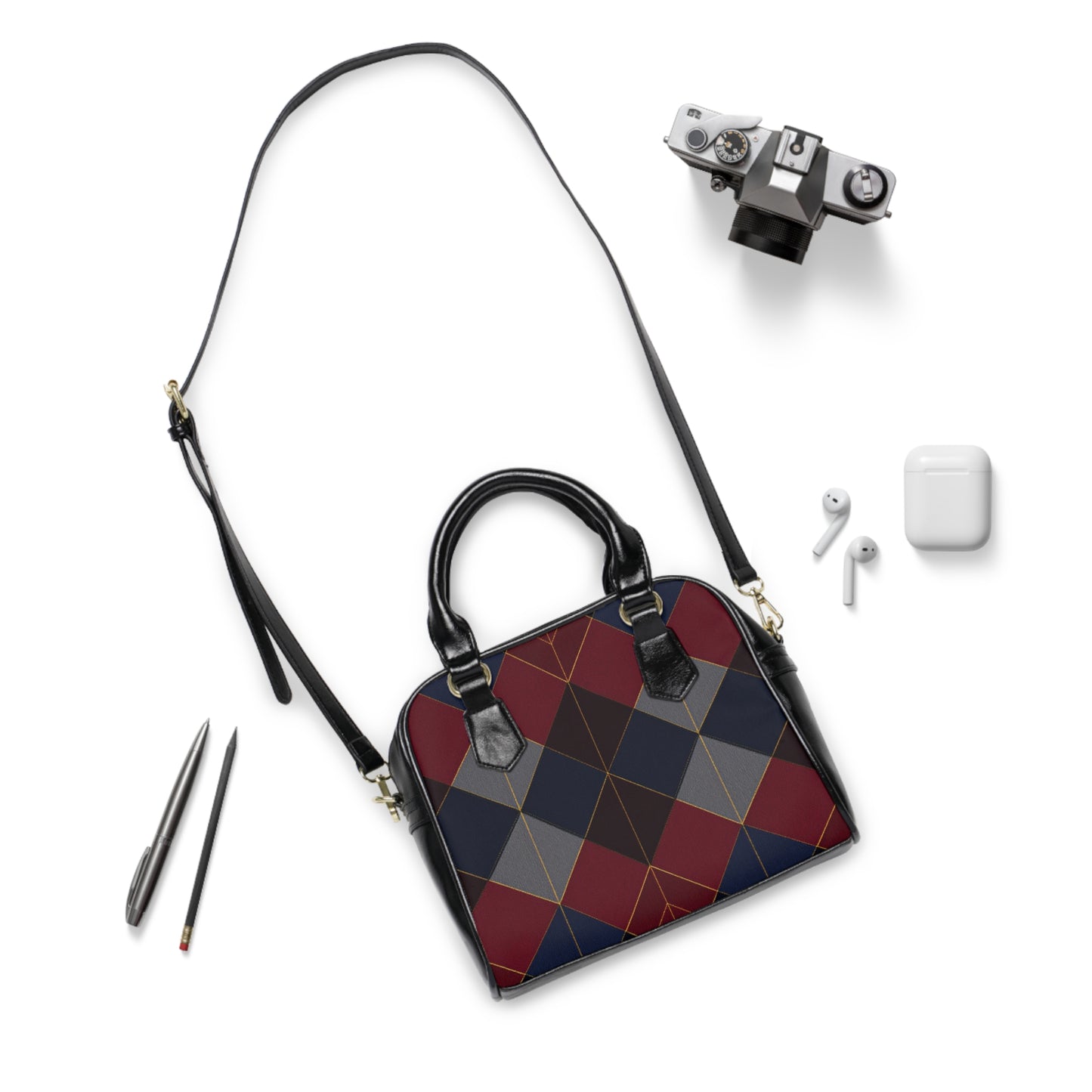 Chic Geometric Shoulder Handbag - Stylish Tote for Everyday Use, Fashion Accessory, Gift Idea for Her, Office Bag, Casual Outing