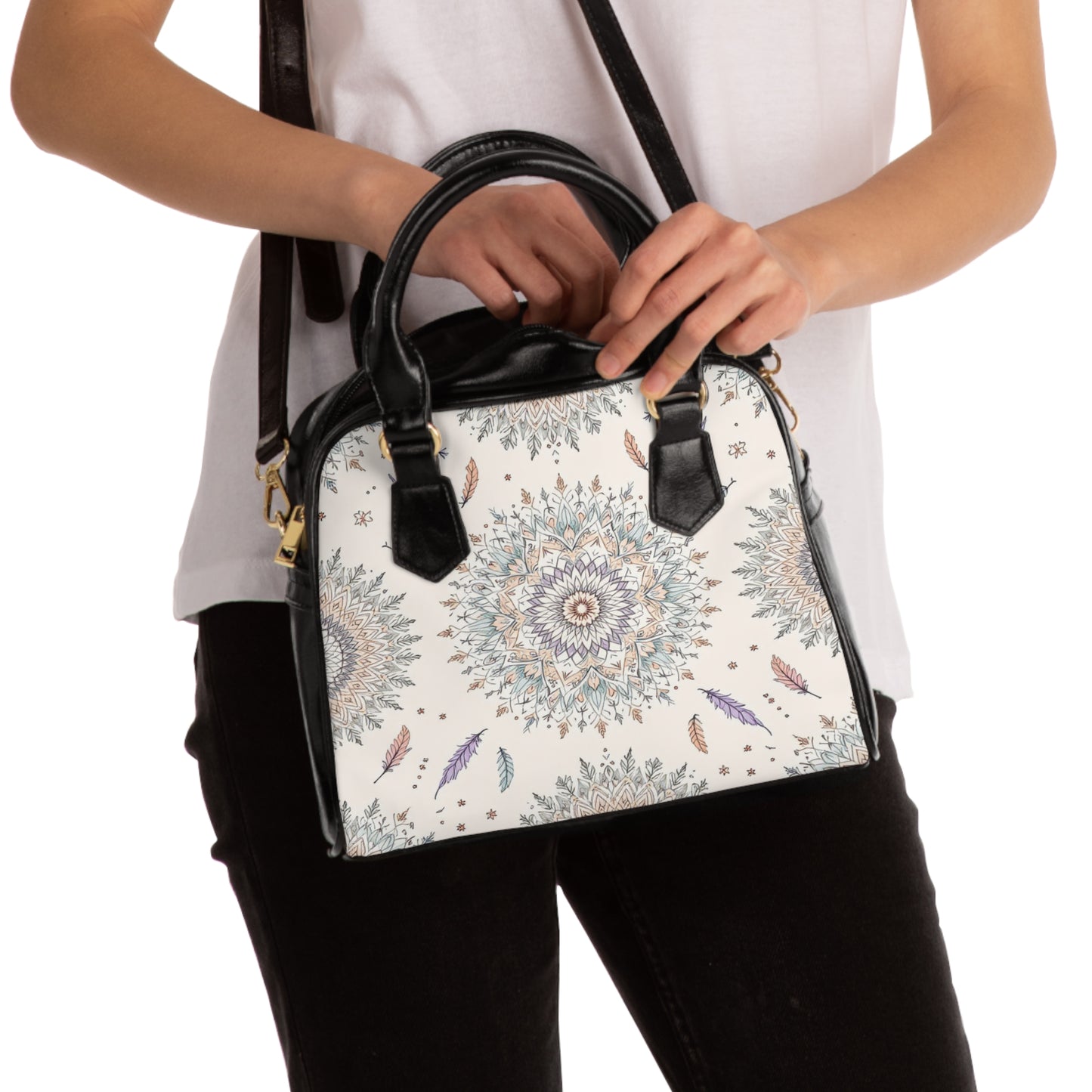 Bohemian Shoulder Handbag with Mandala Design - Stylish and Functional Tote for Everyday Use
