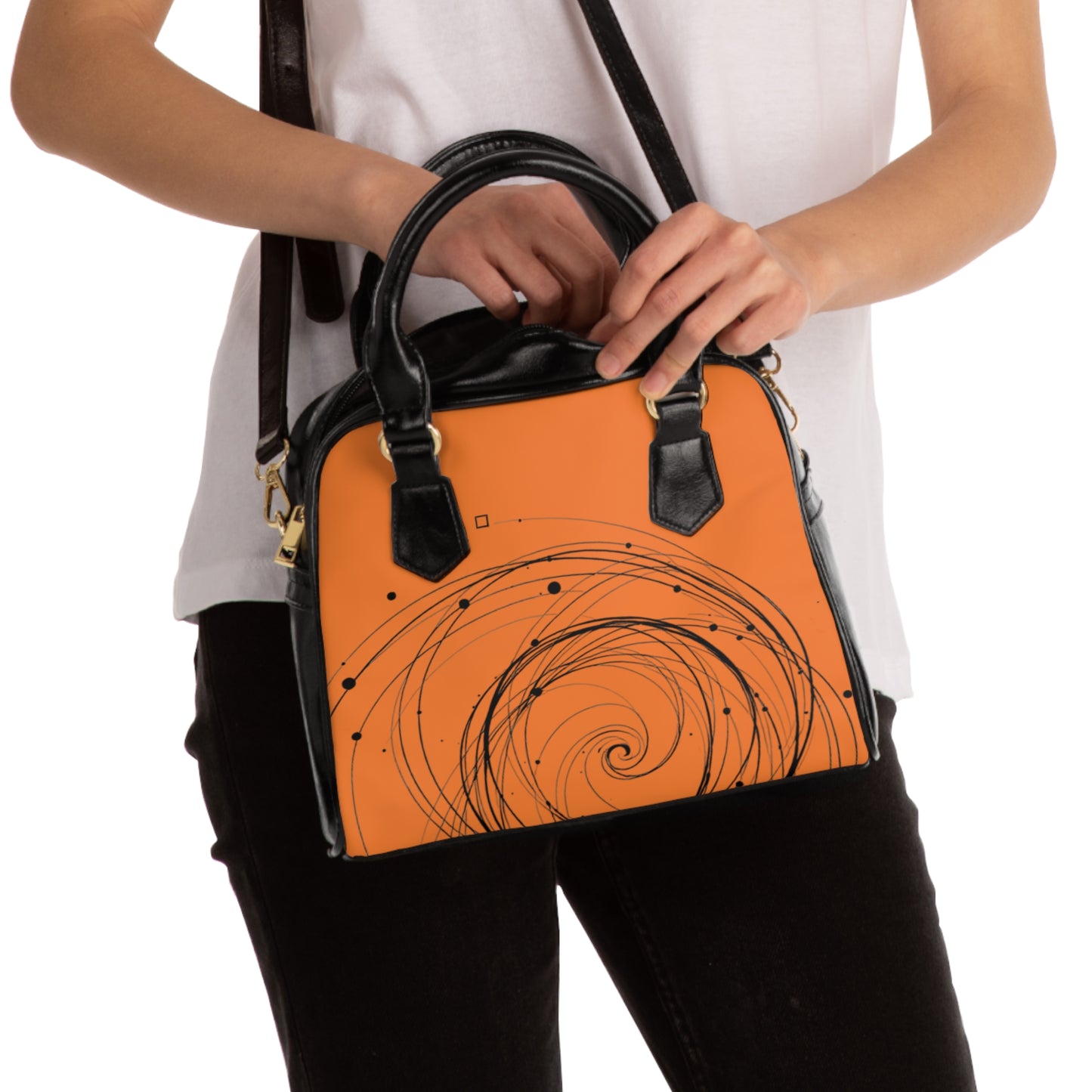 Chic Orange Spiral Shoulder Handbag - Stylish Accessory for Everyday Use