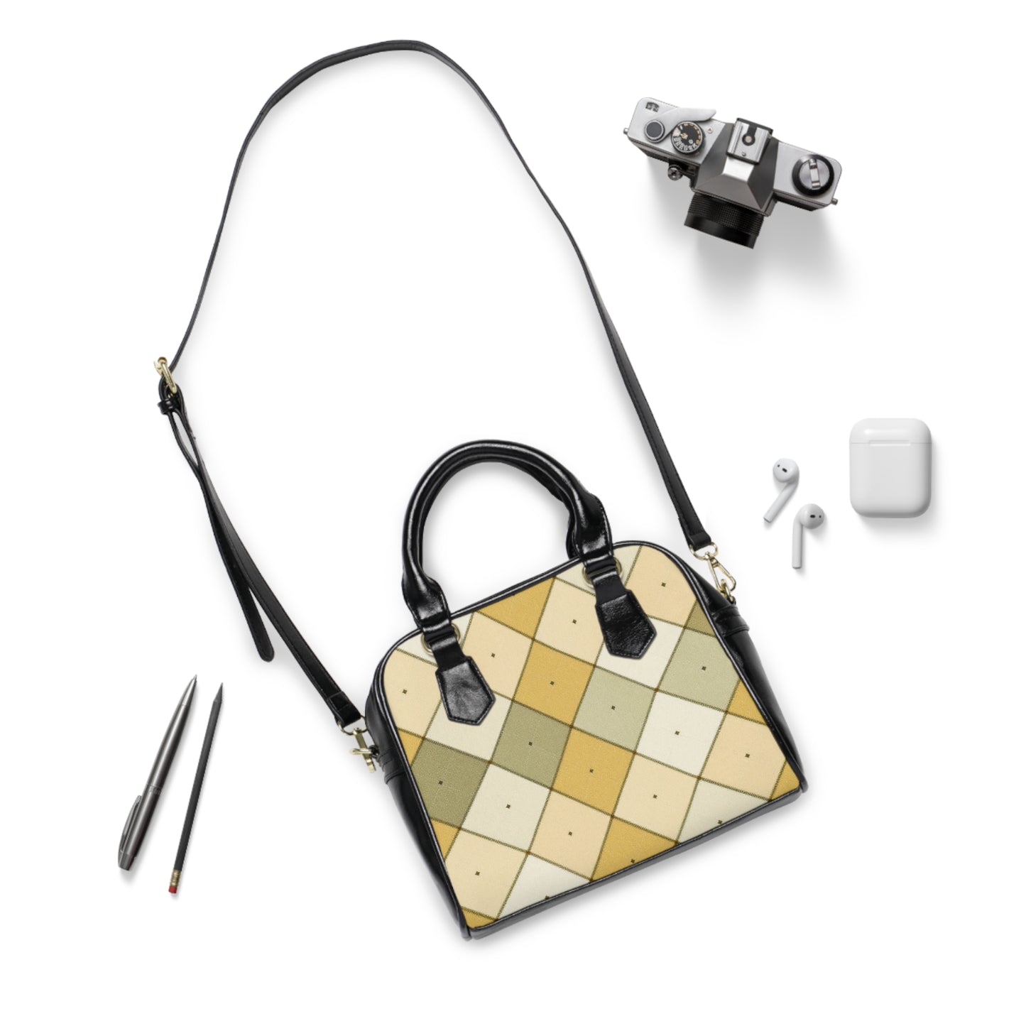 Chic Argyle Shoulder Handbag - Stylish Accessory for Everyday Use