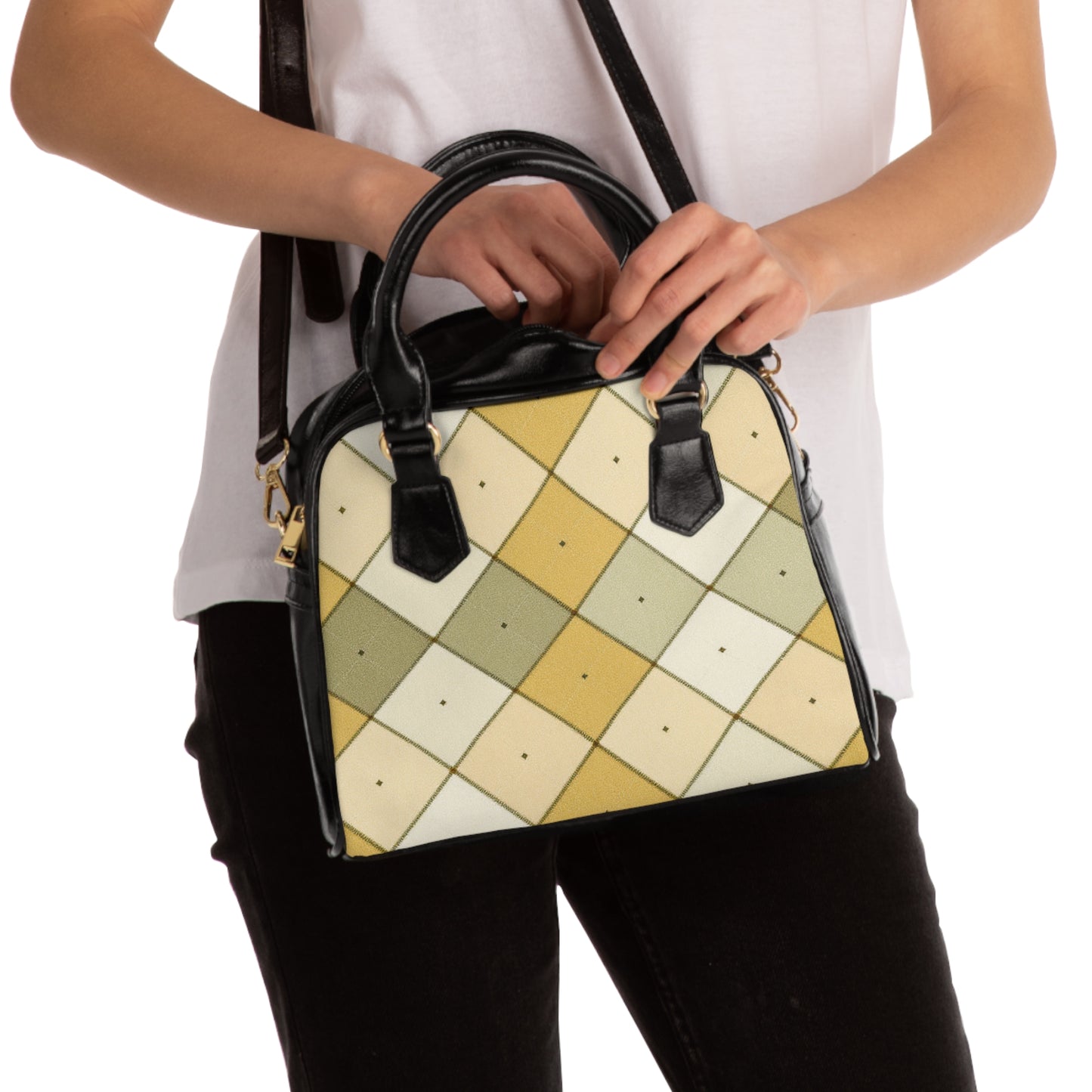 Chic Argyle Shoulder Handbag - Stylish Accessory for Everyday Use