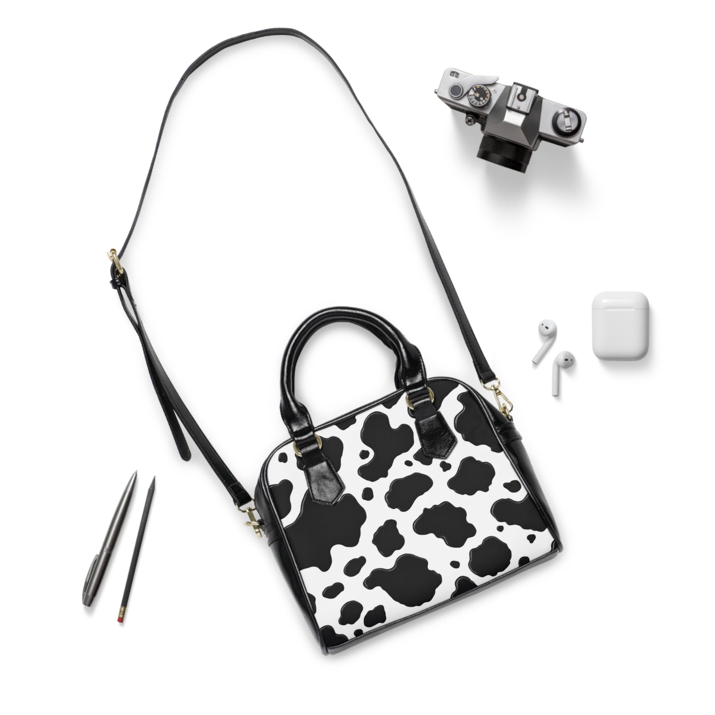 Chic Cow Print Shoulder Handbag | Stylish Everyday Tote