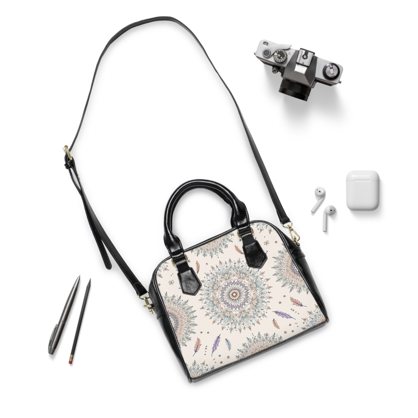 Bohemian Shoulder Handbag with Mandala Design - Stylish and Functional Tote for Everyday Use