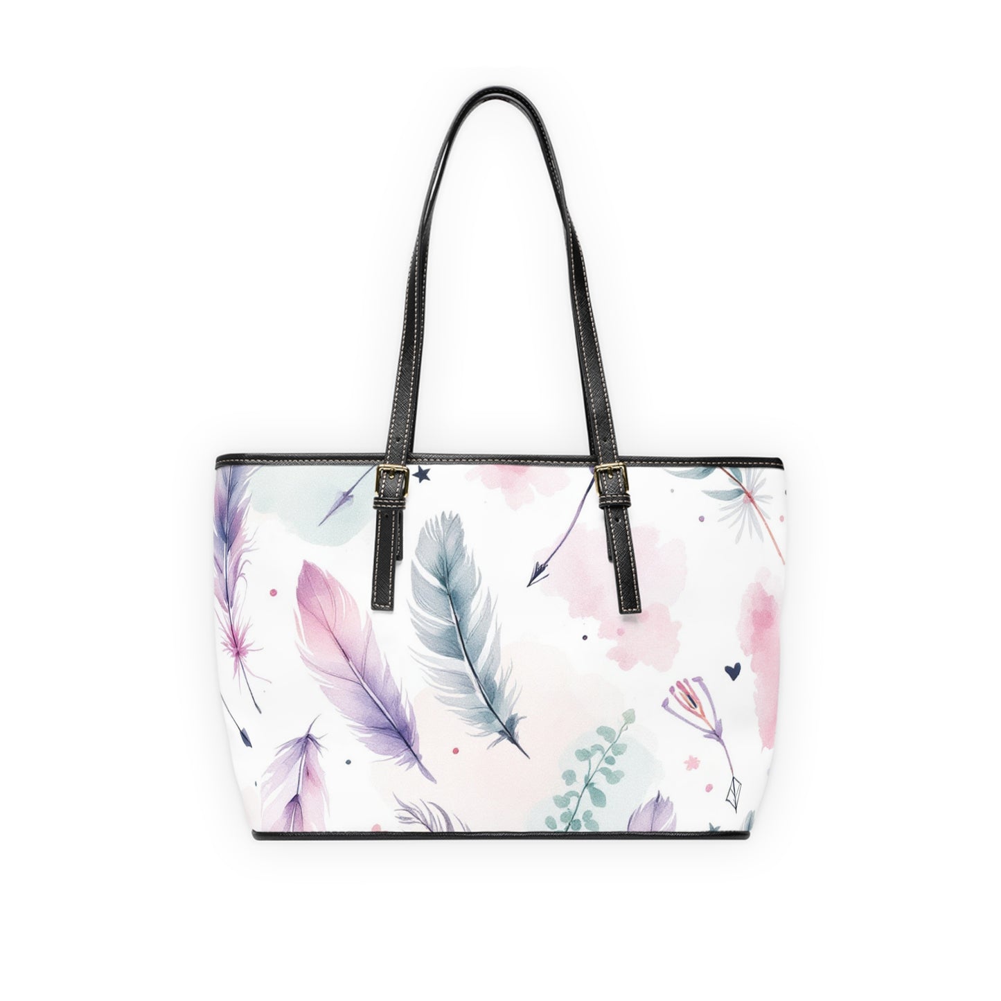Bohemian PU Leather Shoulder Bag with Feather Design