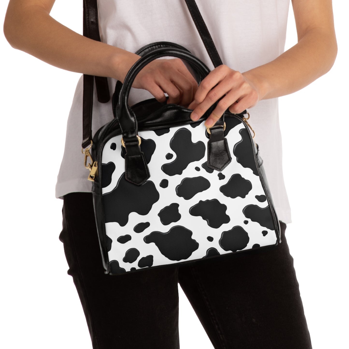Chic Cow Print Shoulder Handbag | Stylish Everyday Tote