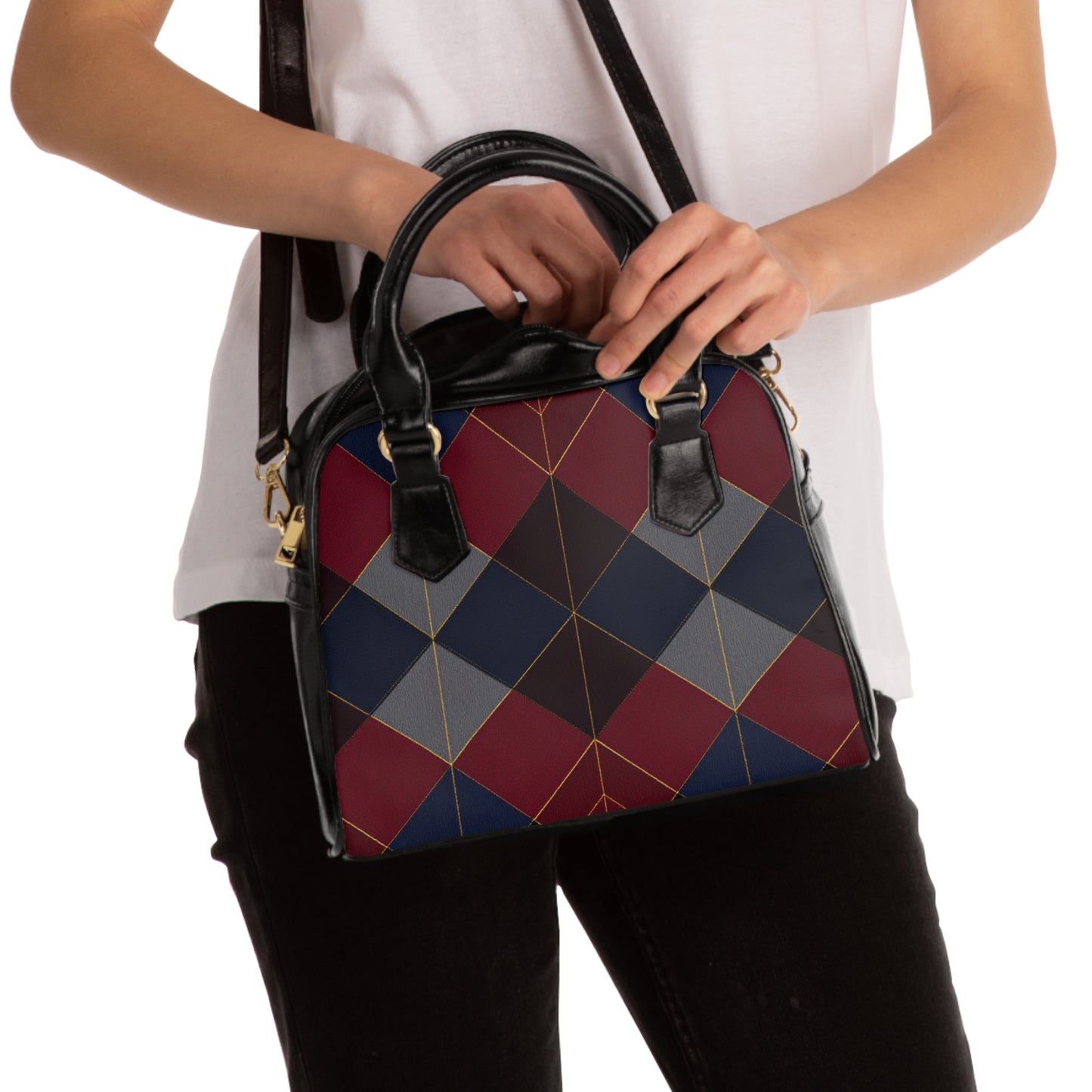 Chic Geometric Shoulder Handbag - Stylish Tote for Everyday Use, Fashion Accessory, Gift Idea for Her, Office Bag, Casual Outing