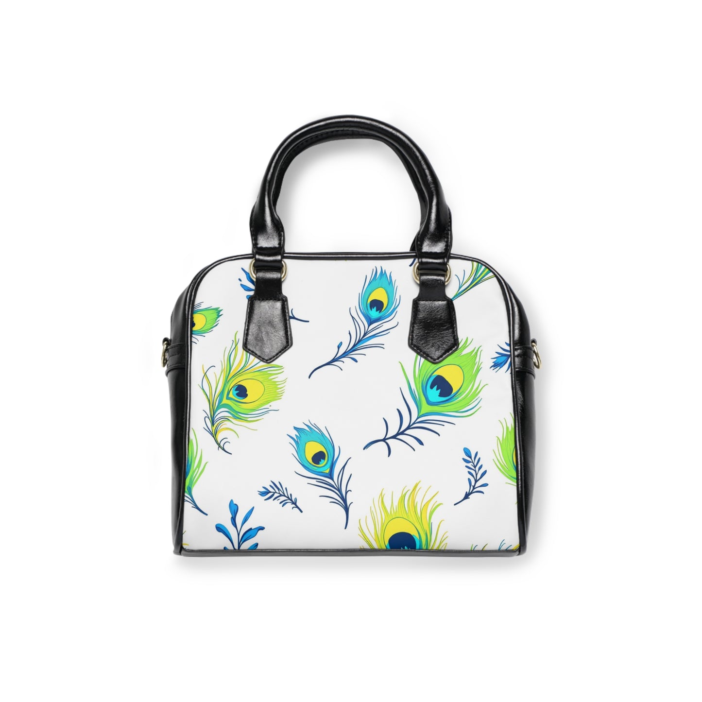 Chic Peacock Print Shoulder Handbag - Stylish & Unique Satchel for Fashion Lovers