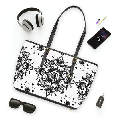 Chic PU Leather Shoulder Bag - Elegant Floral Design for Everyday Use