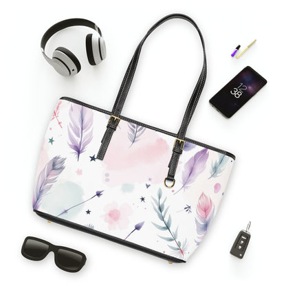 Bohemian PU Leather Shoulder Bag with Feather Design