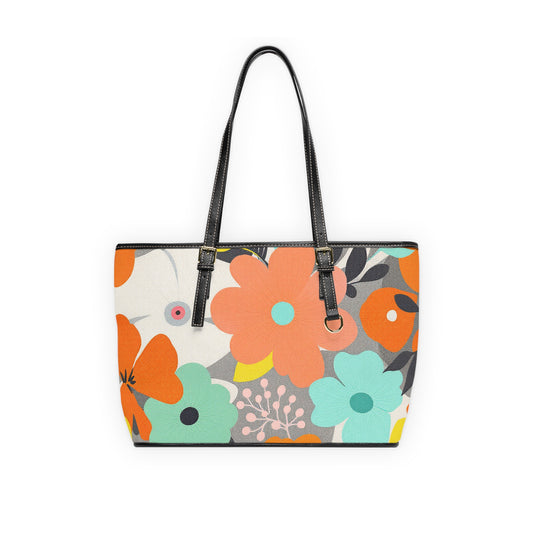 Vibrant Floral PU Leather Shoulder Bag – Stylish Tote for Everyday Use