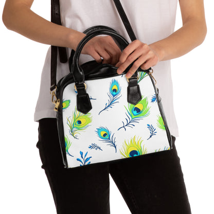 Chic Peacock Print Shoulder Handbag - Stylish & Unique Satchel for Fashion Lovers
