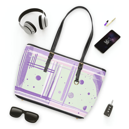 Chic PU Leather Shoulder Bag with Abstract Design