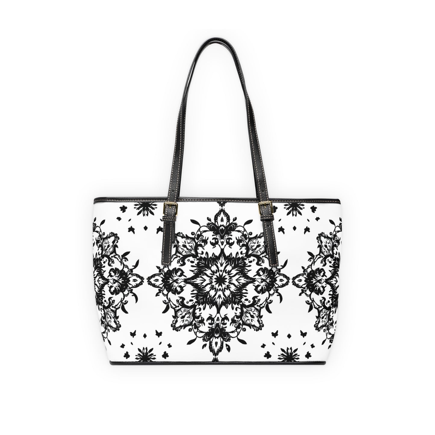 Chic PU Leather Shoulder Bag - Elegant Floral Design for Everyday Use