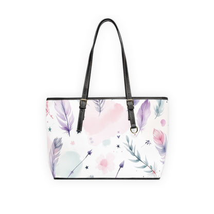 Bohemian PU Leather Shoulder Bag with Feather Design