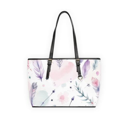 Bohemian PU Leather Shoulder Bag with Feather Design