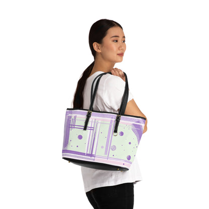 Chic PU Leather Shoulder Bag with Abstract Design