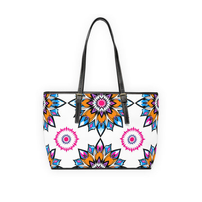 Colorful Mandala PU Leather Shoulder Bag – Fashionable Tote for Everyday Use
