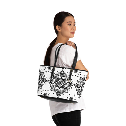 Chic PU Leather Shoulder Bag - Elegant Floral Design for Everyday Use