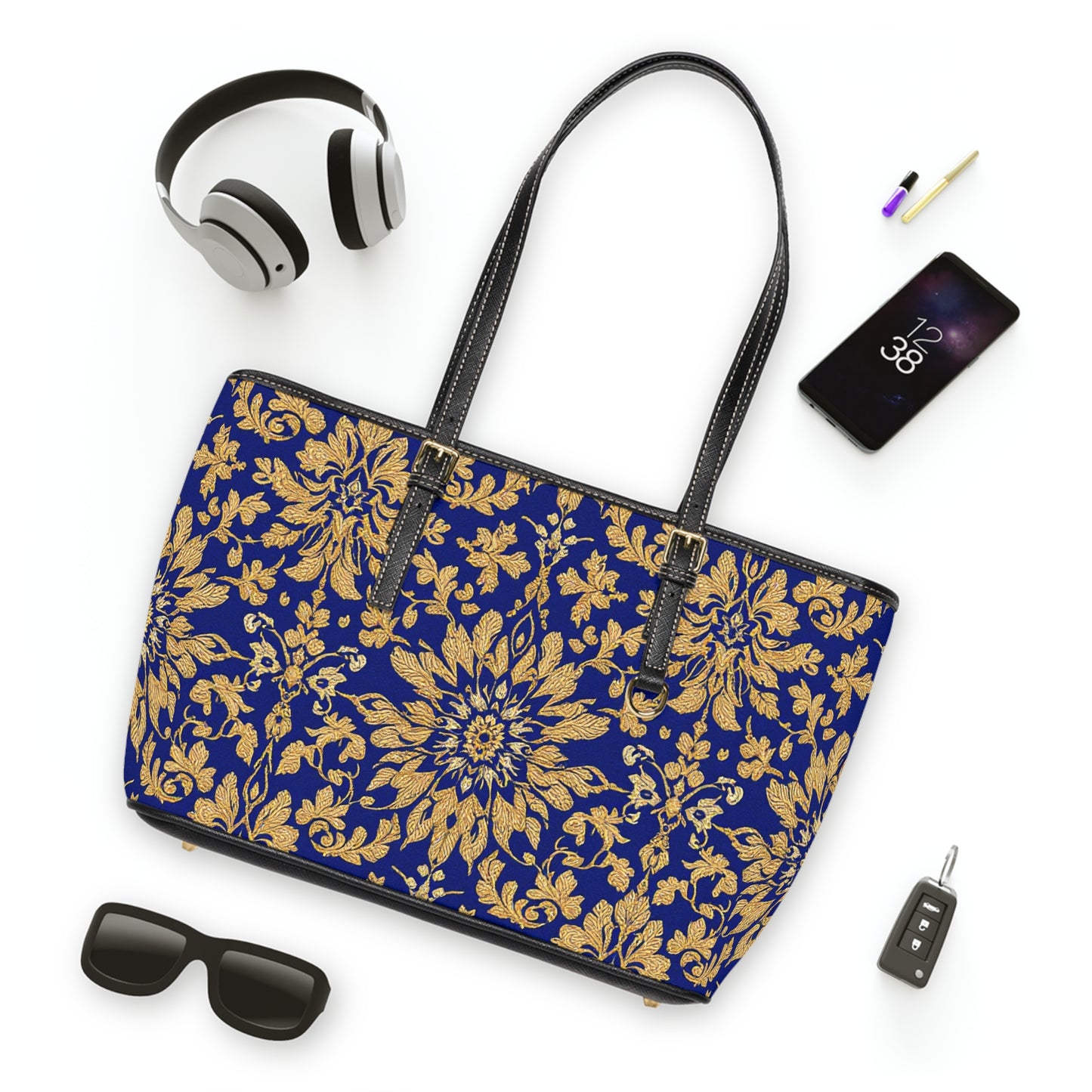 Elegant Floral PU Leather Shoulder Bag - Stylish Tote for Every Occasion