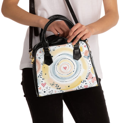 Colorful Heart Pattern Shoulder Handbag – Stylish Accessory for Everyday Use