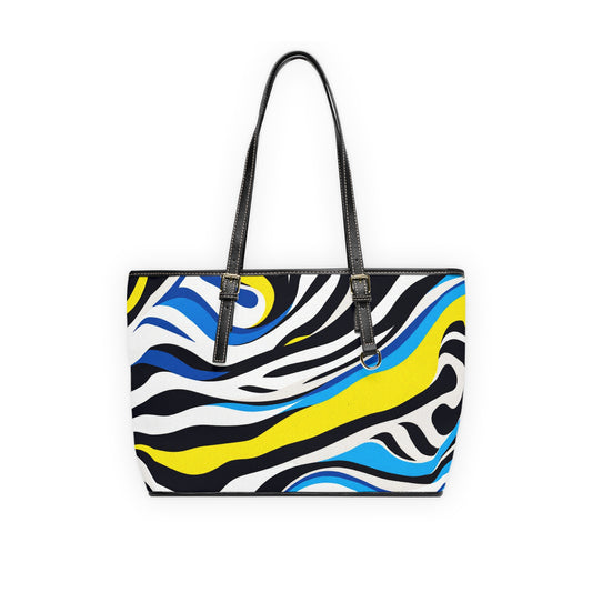 Vibrant PU Leather Shoulder Bag - Stylish Zebra Print Tote for Everyday Use