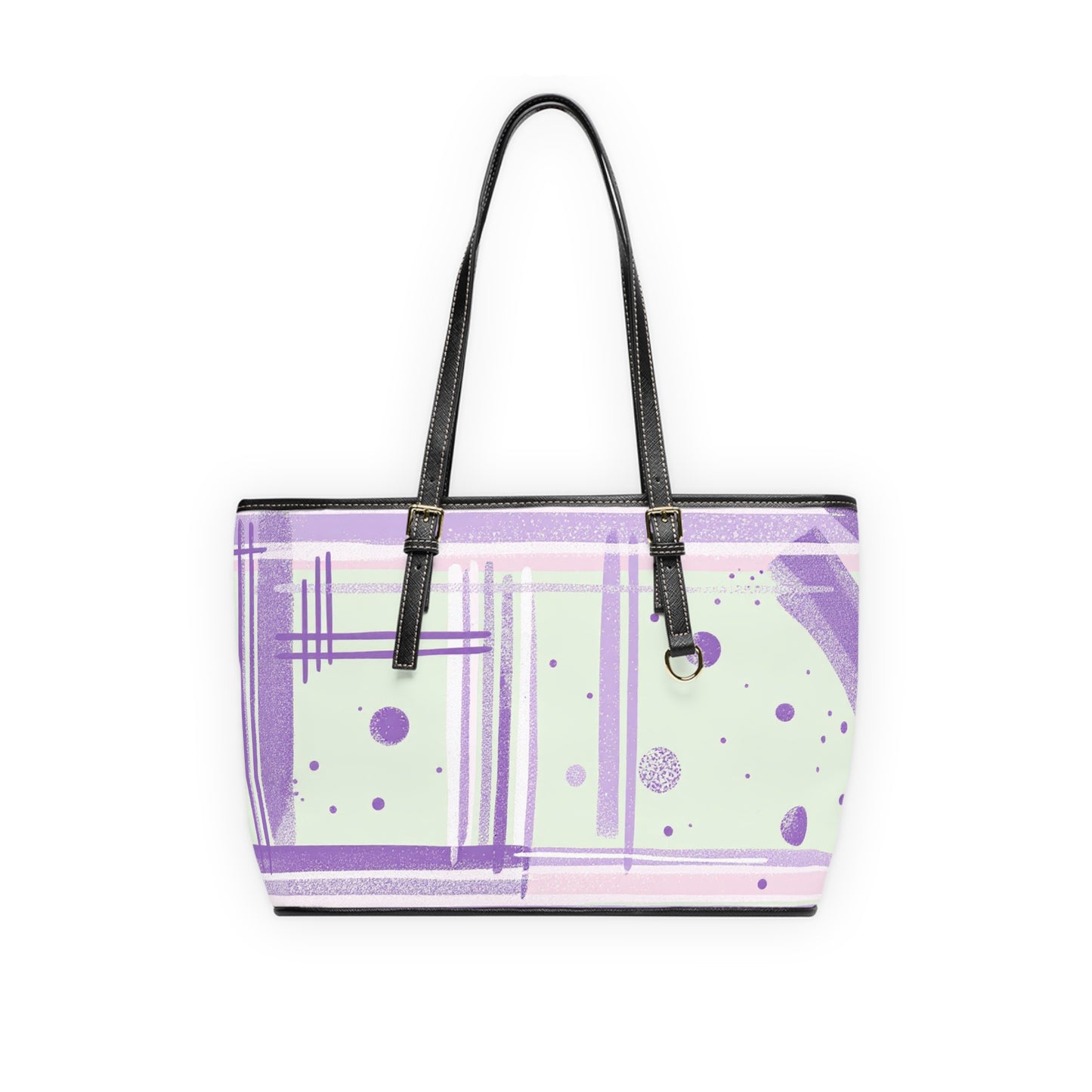 Chic PU Leather Shoulder Bag with Abstract Design