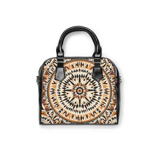 Bohemian Shoulder Handbag with Geometric Pattern