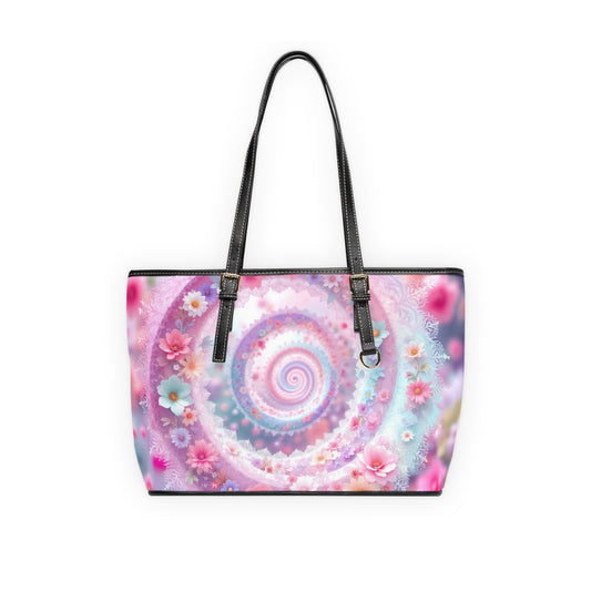 Colorful Floral Swirl PU Leather Shoulder Bag - Stylish and Durable Handbag