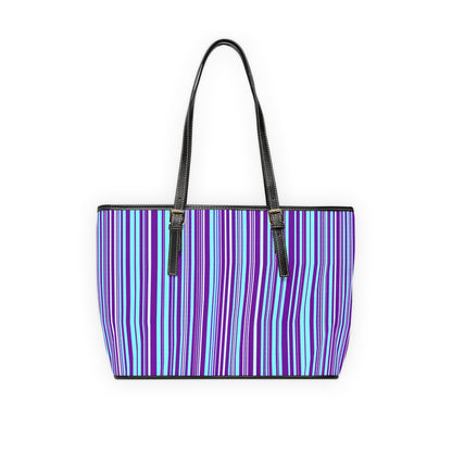 Chic Striped PU Leather Shoulder Bag - Stylish Tote for Everyday Use