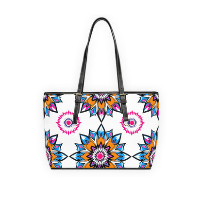 Colorful Mandala PU Leather Shoulder Bag – Fashionable Tote for Everyday Use