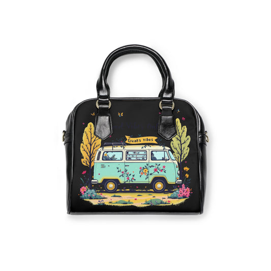Boho Shoulder Handbag – Travel-Inspired ‘Good Vibes’ Design