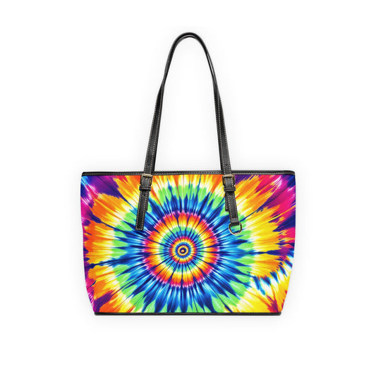 Colorful Tie-Dye PU Leather Shoulder Bag - Stylish & Fun Tote