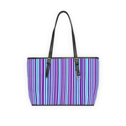 Chic Striped PU Leather Shoulder Bag - Stylish Tote for Everyday Use