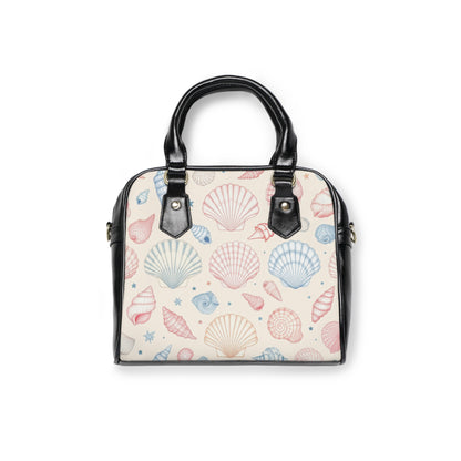 Coastal Seashell Print Shoulder Handbag | Stylish Beach Tote for Summer