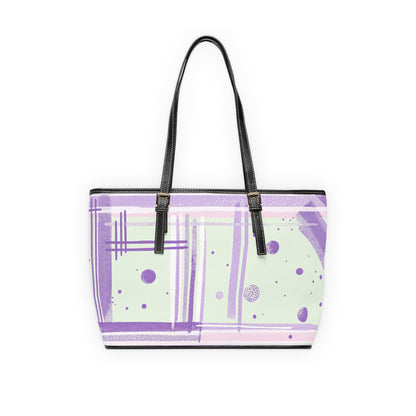 Chic PU Leather Shoulder Bag with Abstract Design